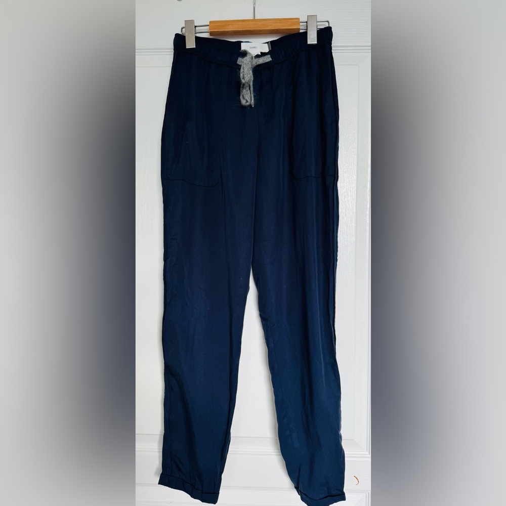 Blue Relaxed-Fit Track Pants with Soft Knit Material